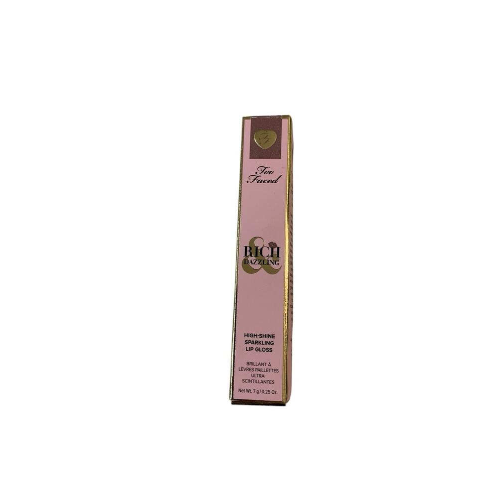 Too Faced Rich & Dazzling High-Shine Sparkling Lip Gloss RAISIN THE ROOF NIB